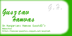 gusztav hamvas business card